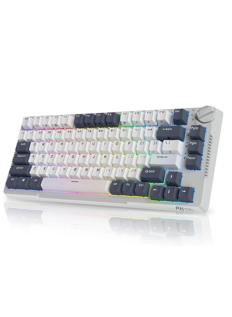 H81 Hot Swappable Mechanical Keyboard, Triple Mode RGB SkyCyan