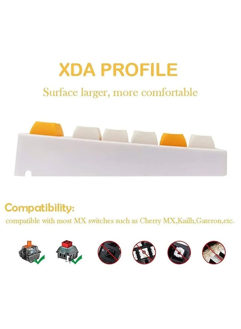 PBT Keycaps 140 Keys XDA Profile Keycaps Dye-Sub Japanese Honey Milk Keycap, ANSI Layout Keycap Suitable for Mechanical Gaming Keyboard Gateron Kailh Cherry MX Switches (Keycaps only)
