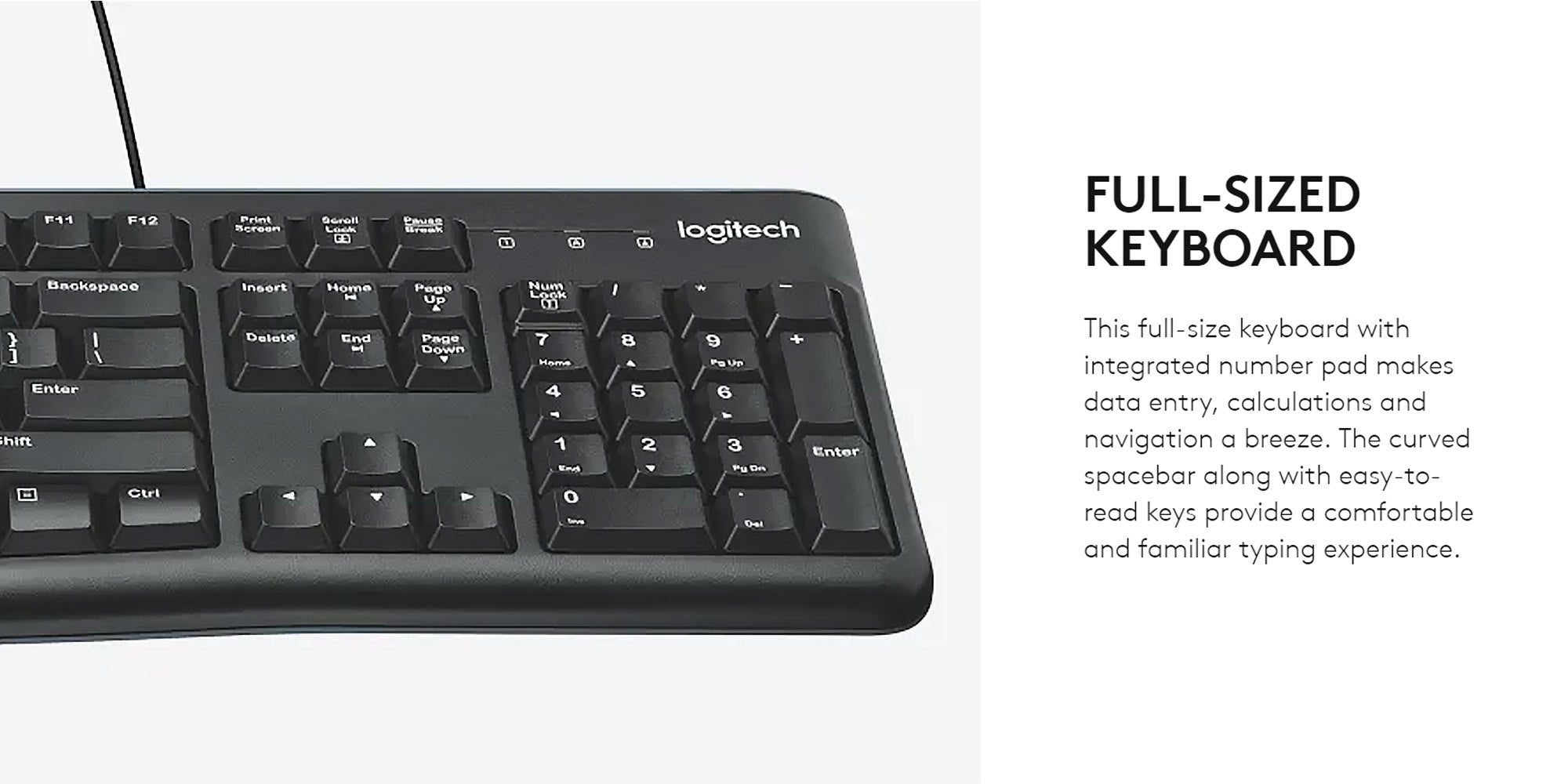 MK120 Wired English Keyboard With Optical Mouse Black
