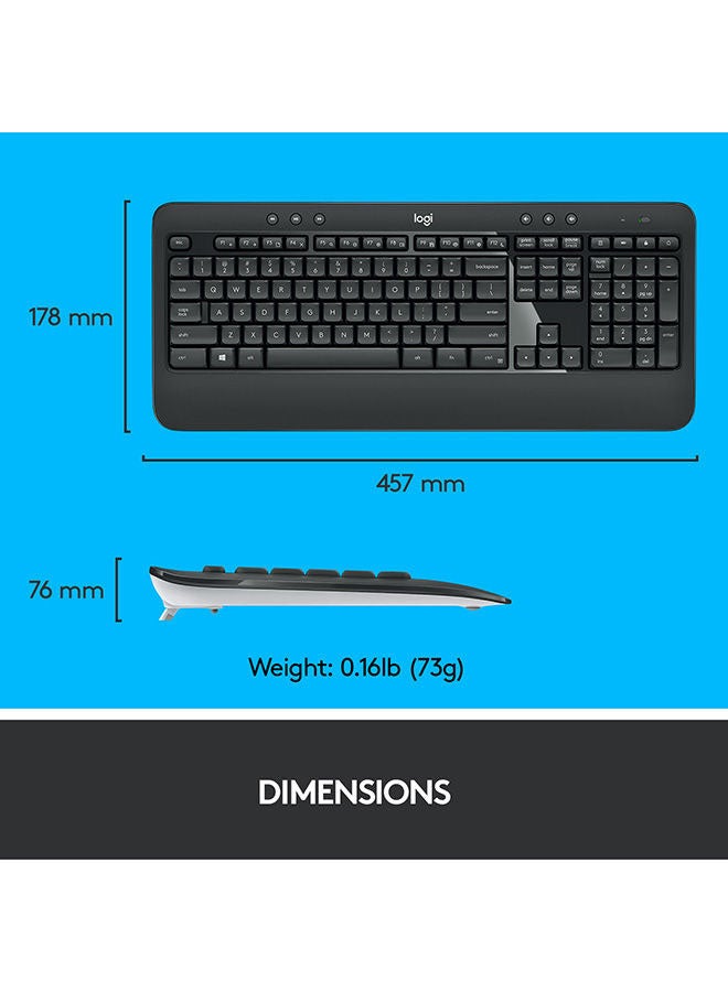 MK540 Wireless Keyboard and Mouse Combo for Windows, 2.4 GHz Wireless with Unifying USB-Receiver, Wireless Mouse, Multimedia Hot Keys, 3-Year Battery Life, PC/Laptop Black