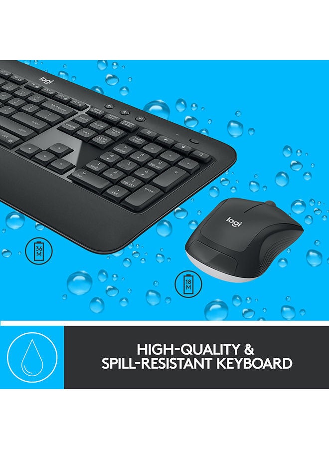 MK540 Wireless Keyboard and Mouse Combo for Windows, 2.4 GHz Wireless with Unifying USB-Receiver, Wireless Mouse, Multimedia Hot Keys, 3-Year Battery Life, PC/Laptop Black