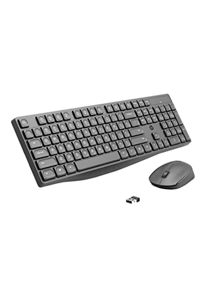 CS10 Wireless Keyboard & Mouse Combo, Ergonomic Design and Silent Typing Keys, Black