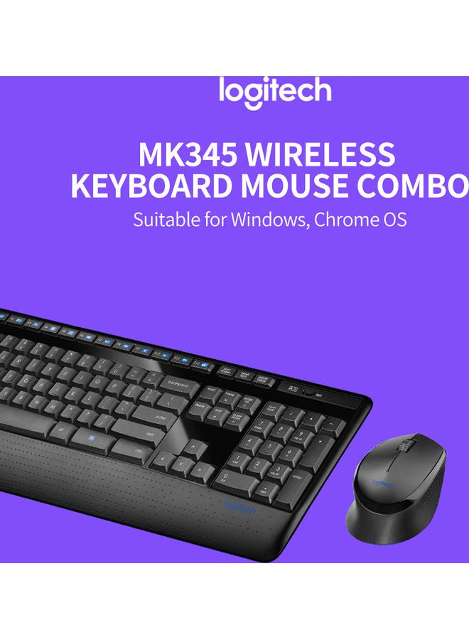 MK345 Wireless Keyboard And Mouse Set Black