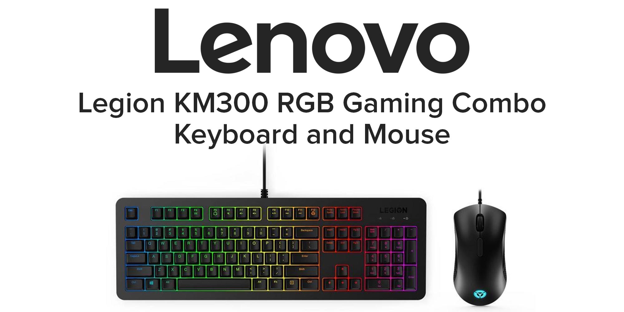 Legion KM300 RGB Gaming Combo Keyboard and Mouse - Arabic & English Black