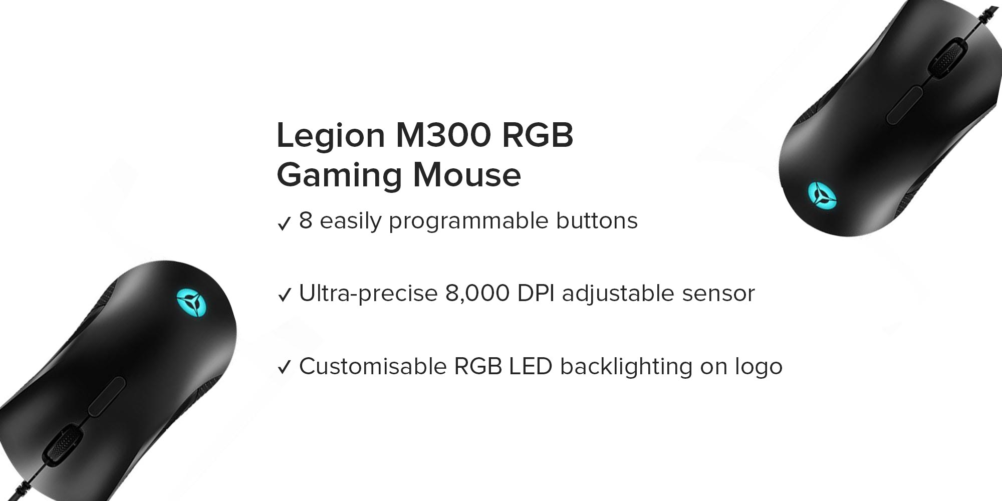 Legion KM300 RGB Gaming Combo Keyboard and Mouse - Arabic & English Black