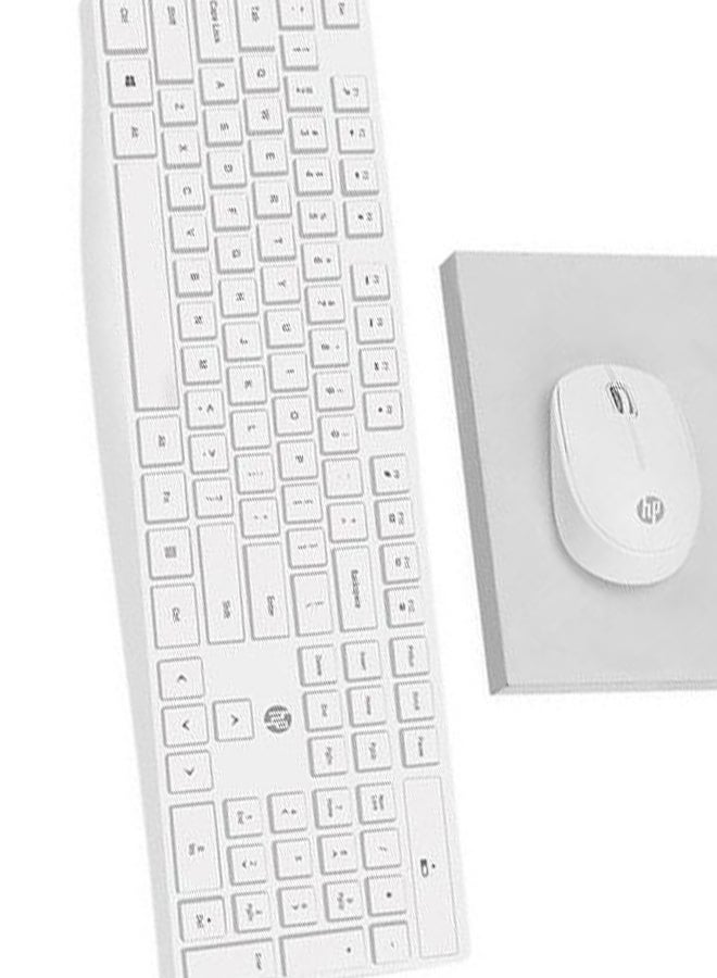 Wireless Keyboard and Mouse Combo, 2.4 GHz Wireless Connection, Professional Optical Sensor, Optimized Keys, CS10 White