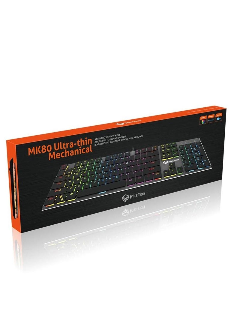 MEETION ULTRATHIN MECHANICAL KEYBOARD MK80 AND Lightweight Honeycomb Gaming Mouse GM015