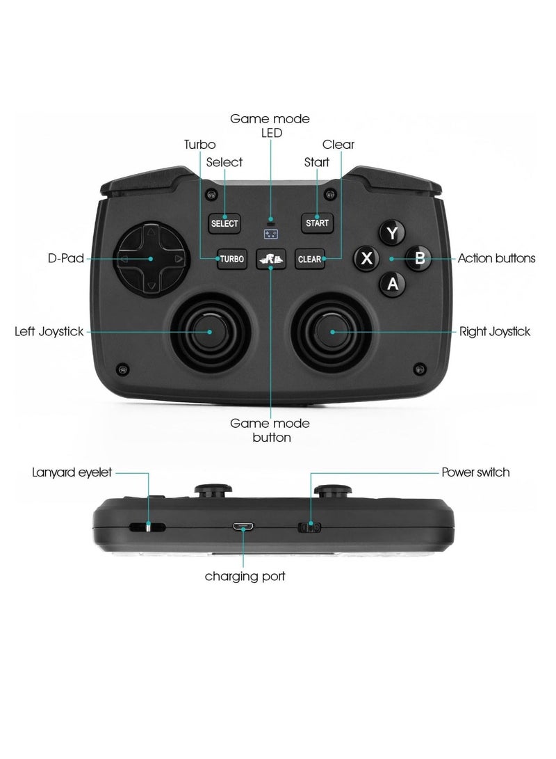RK707 Mini Keyboard and Mouse Combo with Trackpad Media Game Controller 62-Key Rechargeable Backlit Turbo Vibration for PC Raspberry pi2 Android TV Google