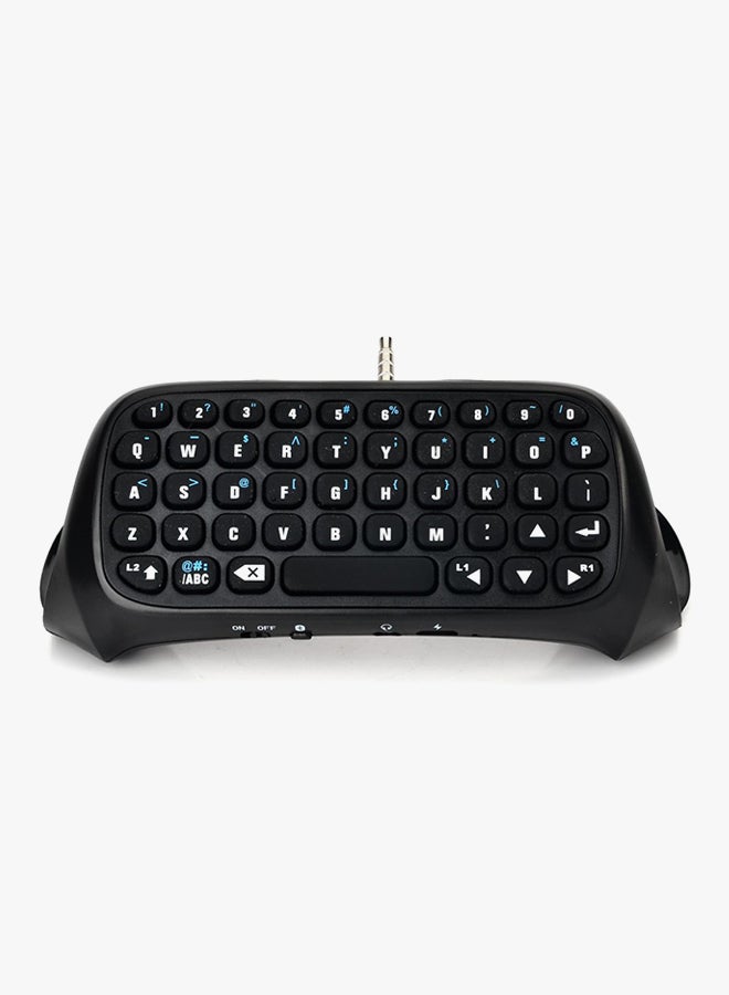 Wireless Keyboard With Cable For PS4 Controller Black