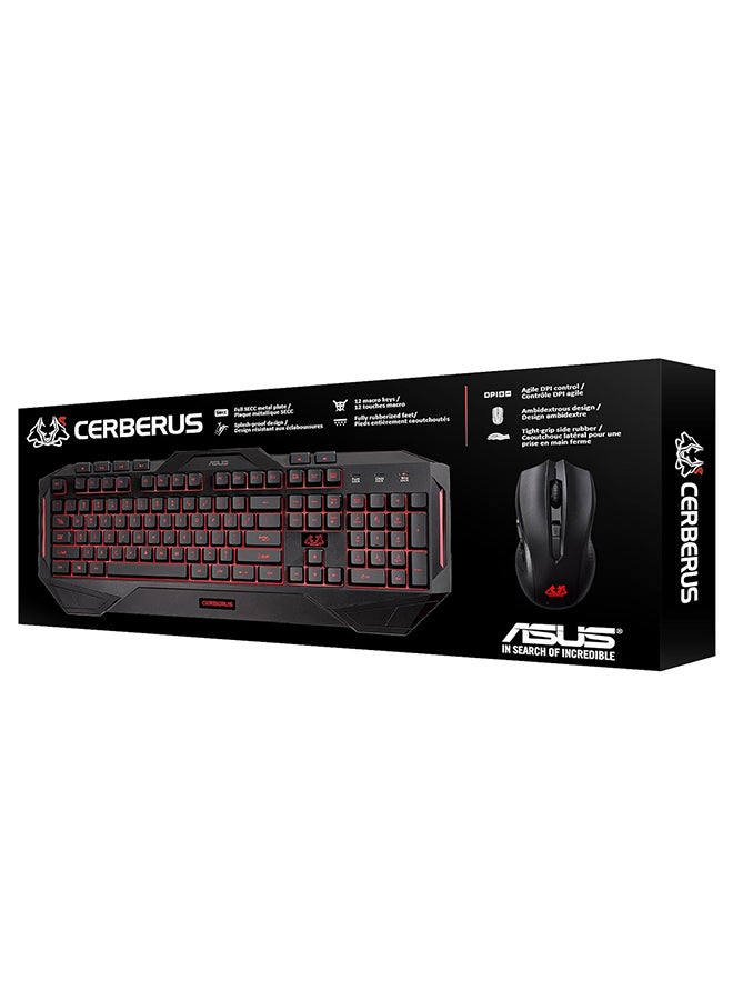 Cerberus Gaming Keyboard And Mouse Set Black