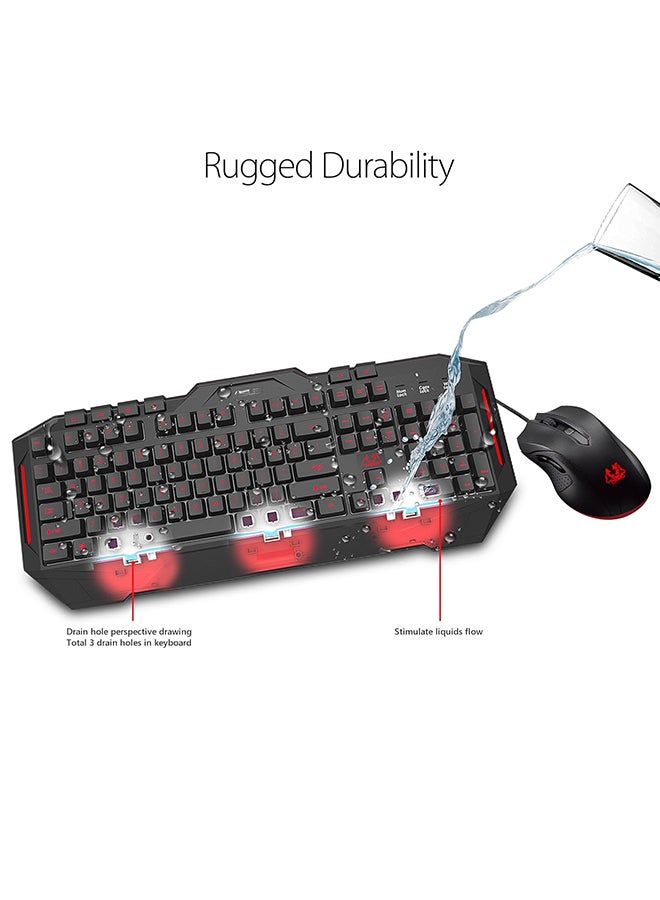 Cerberus Gaming Keyboard And Mouse Set Black