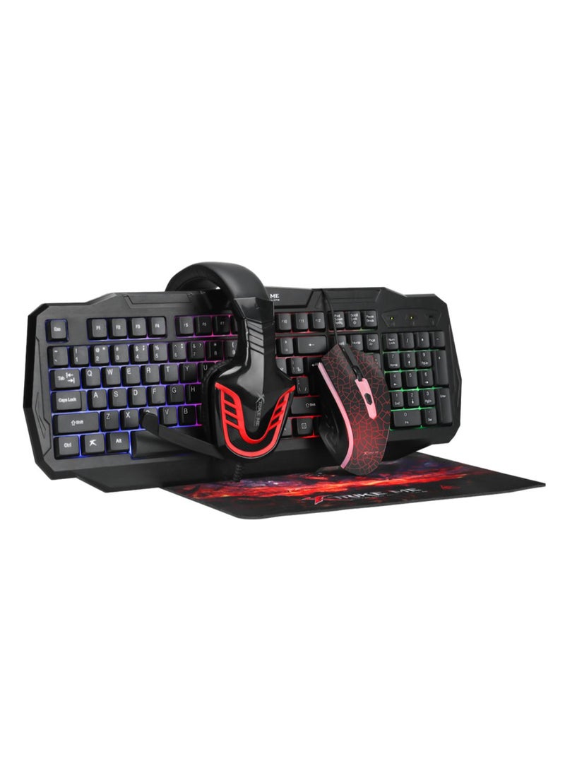 4-Piece Multi-Function Gaming Set Black/Red