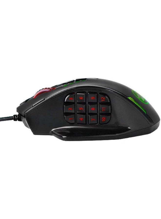 M908 Laser Wired Gaming Mouse With Side Buttons Black