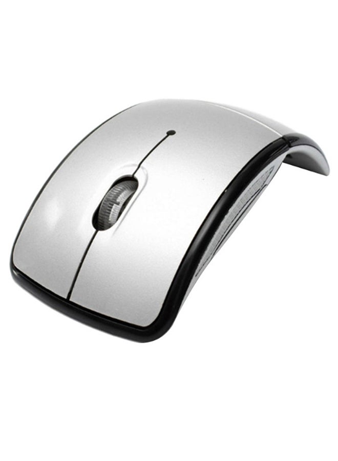 Wireless Foldable Optical Mouse With USB Receiver Silver/Black