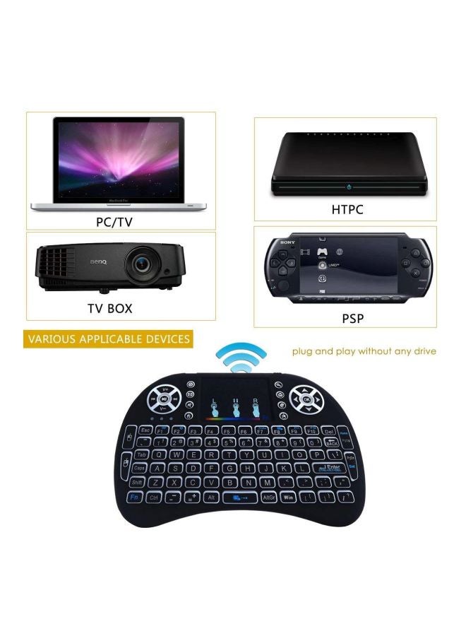 Wireless Gaming Keyboard - English/Russian/Spanish/French Black