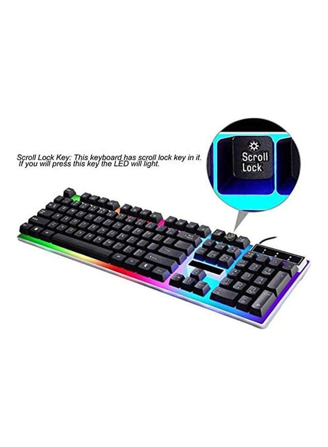 Flexible Polychromatic LED Backlit USB Wired Gaming Keyboard Mouse Set