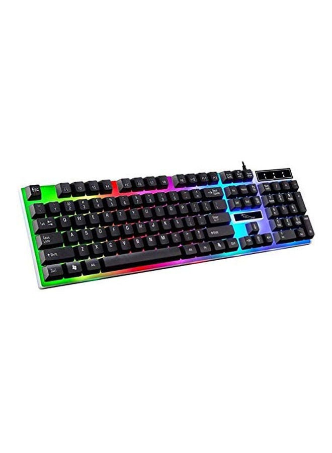 Flexible Polychromatic LED Backlit USB Wired Gaming Keyboard Mouse Set