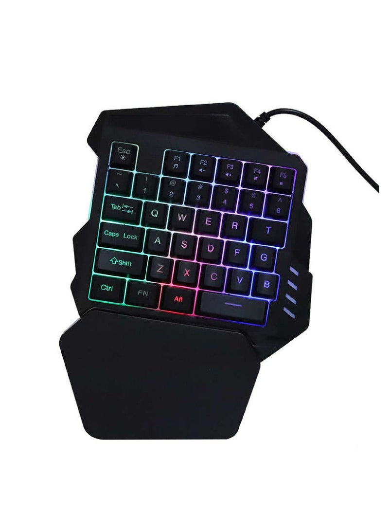 Wired Keyboard With Mouse Set Black