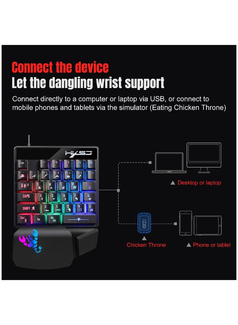 V400 35 Key Gaming Keyboard For PUBG/LOL/CS Gamer -wired