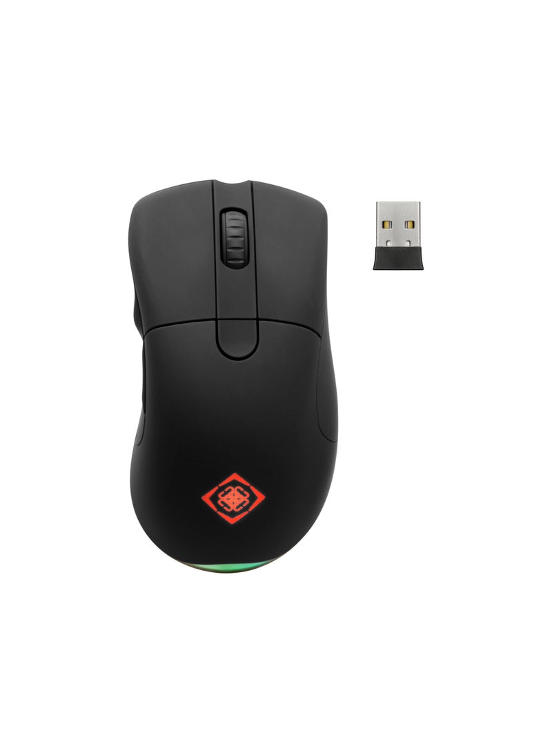 Deltaco Gaming DM430 Wireless Gaming Mouse 16,000 DPI 1000Hz Polling Rate 46 Hours Battery Life 2.4GHz USB Receiver Stylish Black Gaming Mouse for Windows PC with Programmable Buttons