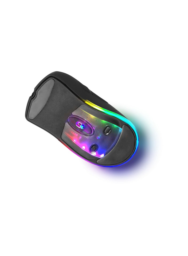 Deltaco Gaming DM430 Wireless Gaming Mouse 16,000 DPI 1000Hz Polling Rate 46 Hours Battery Life 2.4GHz USB Receiver Stylish Black Gaming Mouse for Windows PC with Programmable Buttons