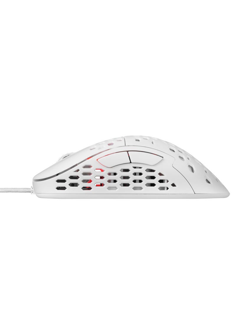 Ultra Light Wired Gaming Mouse White Optical Mouse with 6 Buttons 6 Adjustable DPI Settings Up to 6400 DPI