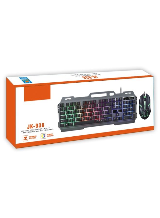 JK-938 Mechanical Feel Keyboard And Optical Gaming Mouse Set Mechanical Keyboard Bundle ,Keyboard w/ Mouse Set