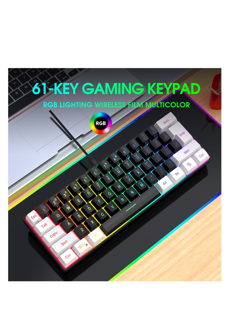 Wired 61-Keys RGB Backlit Streamer Gaming Keyboard