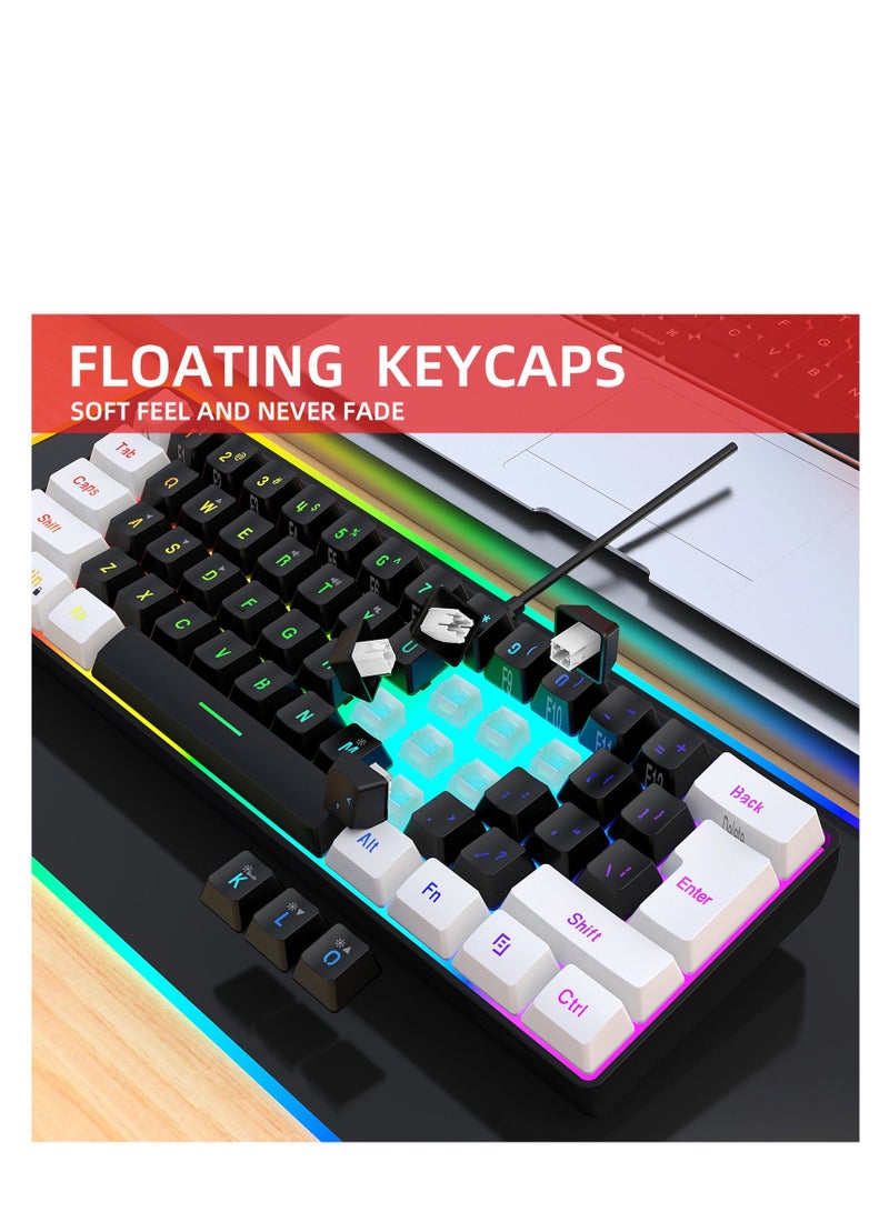 Wired 61-Keys RGB Backlit Streamer Gaming Keyboard