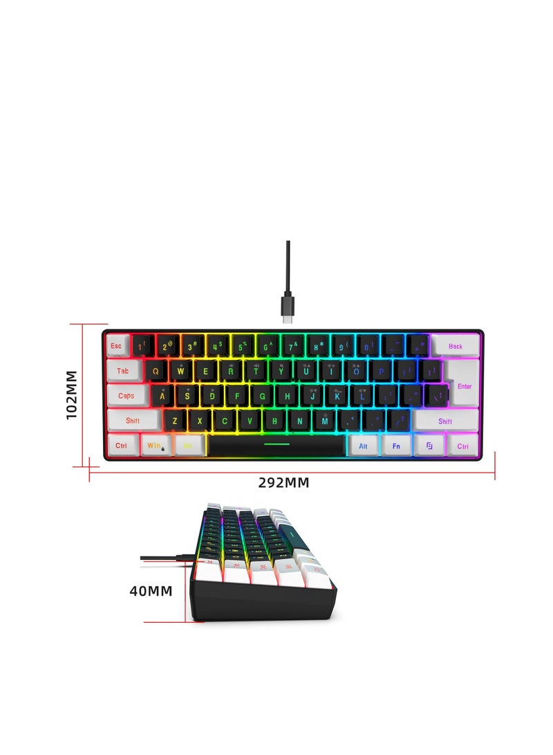 Wired 61-Keys RGB Backlit Streamer Gaming Keyboard