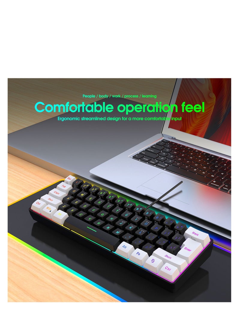 Wired 61-Keys RGB Backlit Streamer Gaming Keyboard