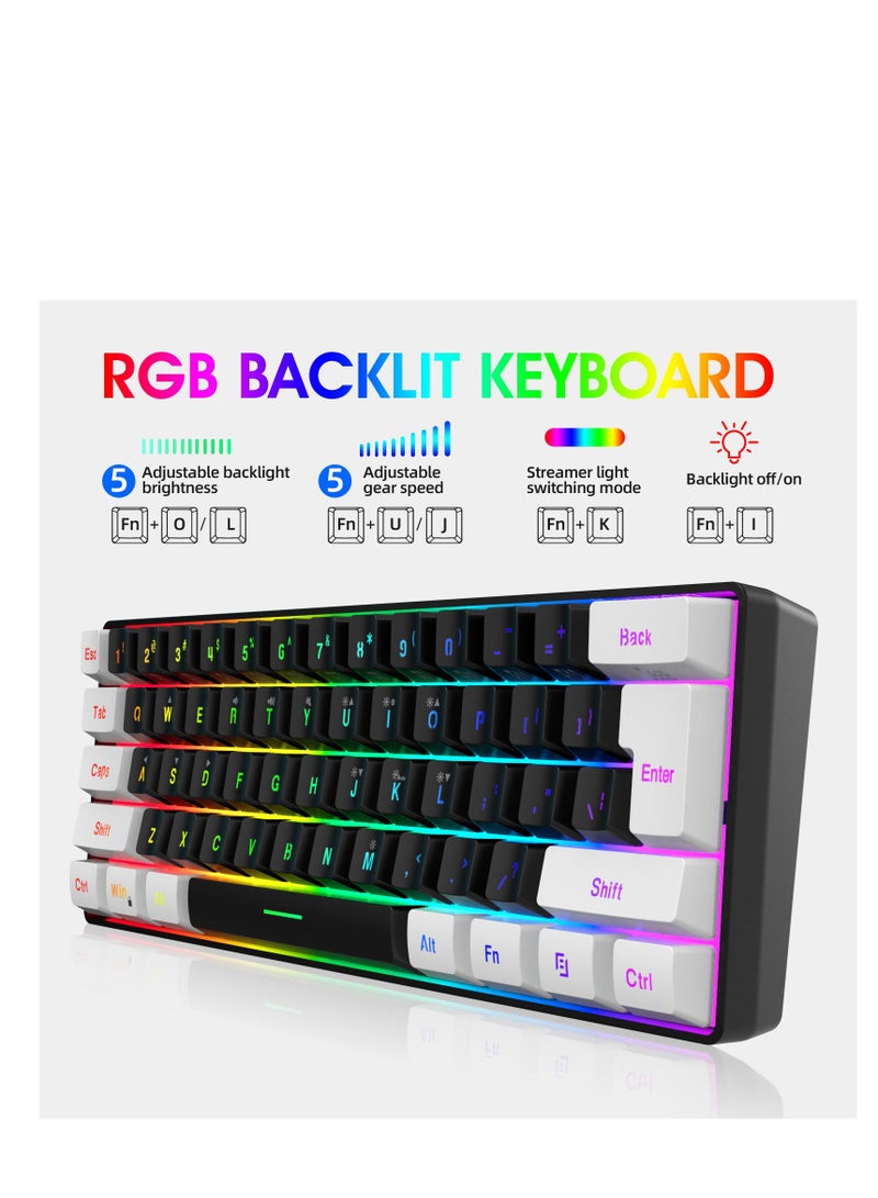 Wired 61-Keys RGB Backlit Streamer Gaming Keyboard