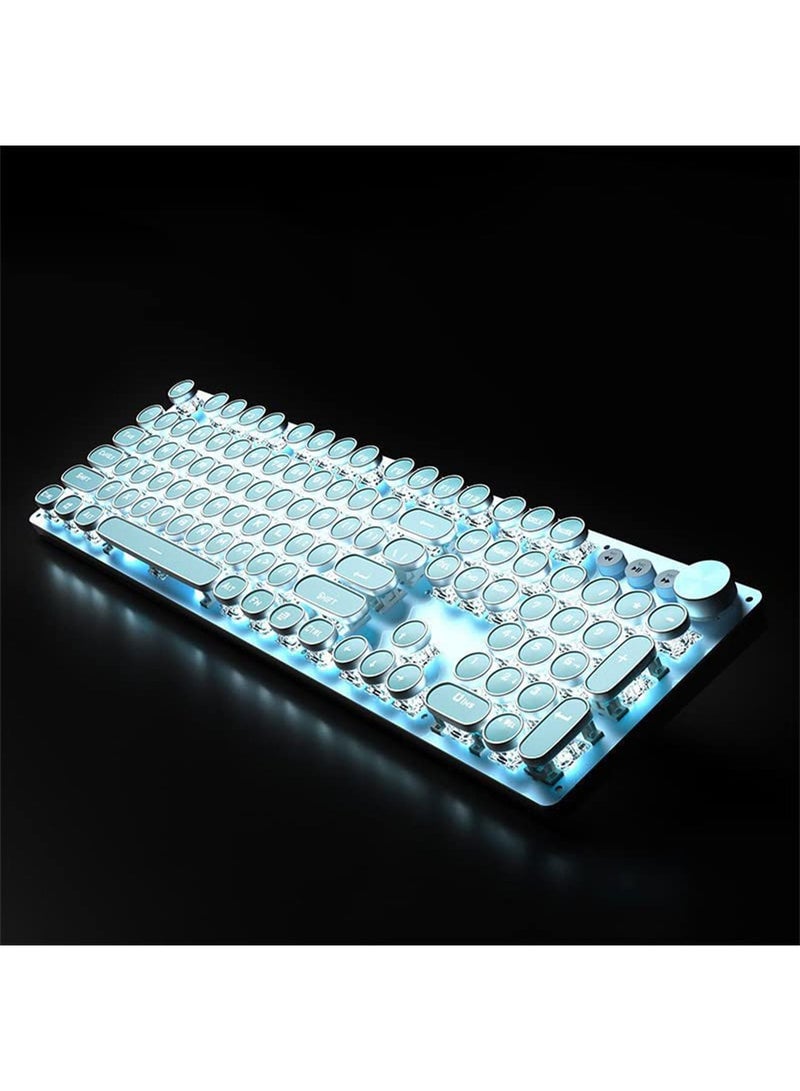 Gaming Wire Keyboard With Mouse Set USB Port Retro Punk Typewriter Style