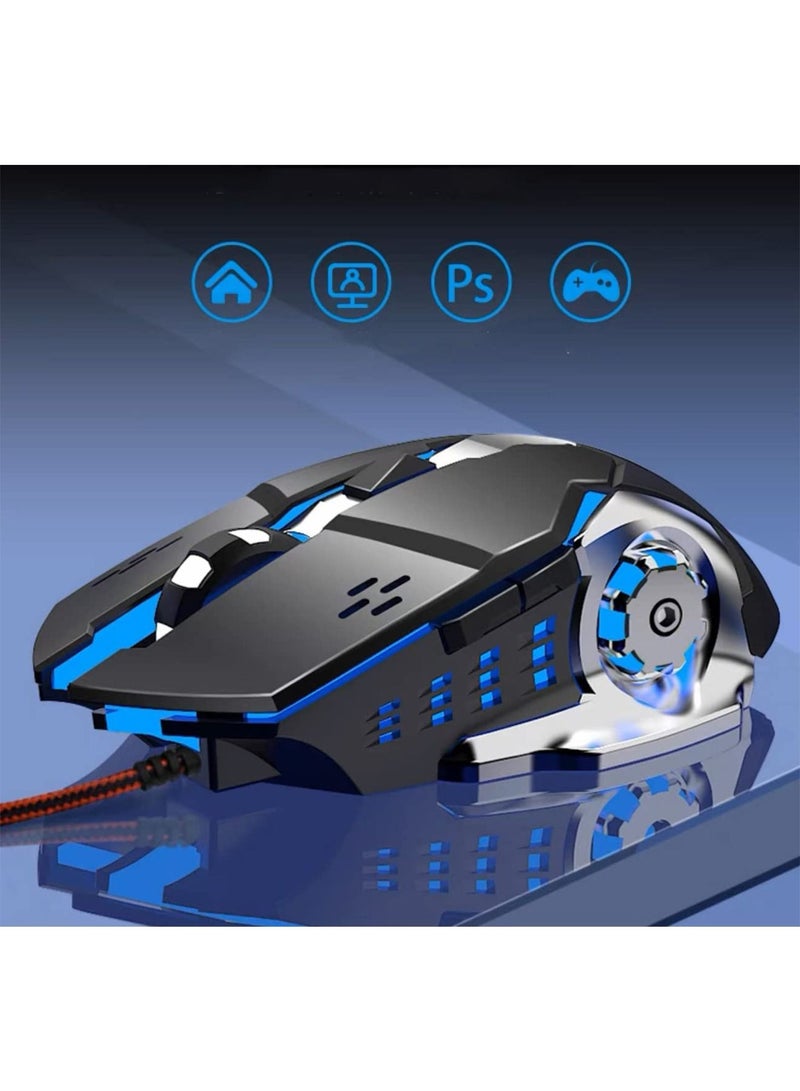 Wired Gaming Keyboard with Mouse set USB Port Retro Punk Typewriter Style