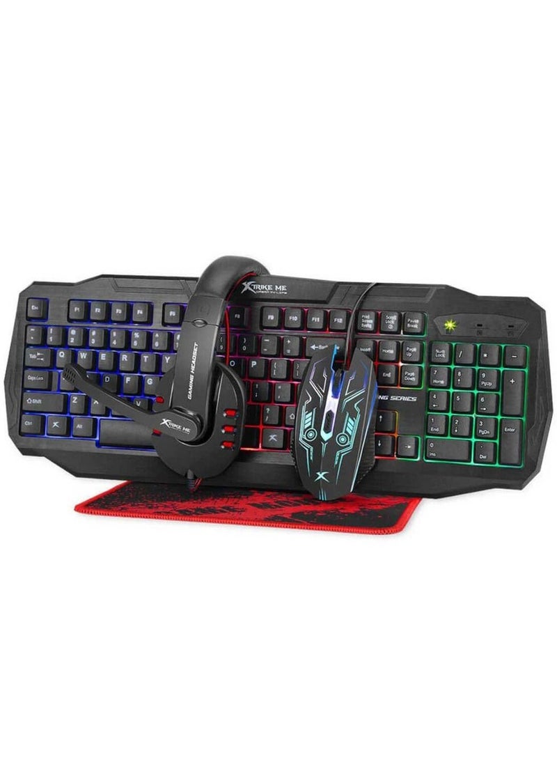 CM-406 Gaming Mouse And Keyboard With Headset+Mouse Pad