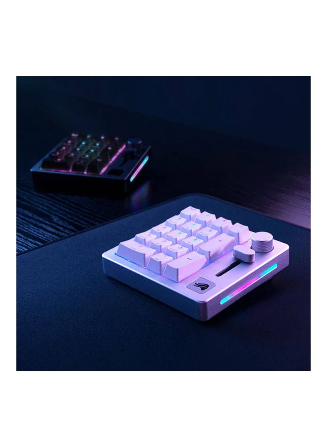 Glorious GMMK Modular Mechanical Gaming Numpad - Customizable RGB Backlighting, Cherry MX Switches, ABS Keycaps, Pre-Lubed Fox Switches, Pre Built Mechanical - White