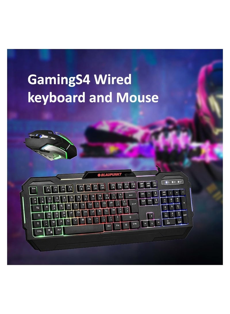 Wired Keyboard and Mouse Gaming Combo with Headphone and Mouse Pad