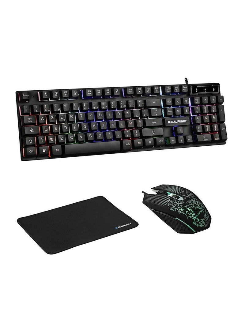 Wired Keyboard and Mouse Gaming Combo and Mouse Pad