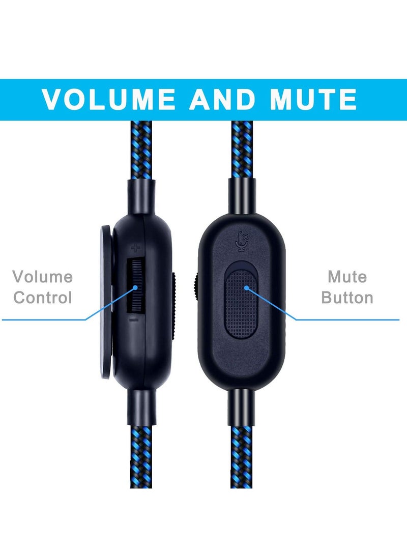 Replacement Cord for Astro A10 A30 A40 A50 Headset, Cable with Volume Control and Inline Mute Function, 2.0M 6.5Ft, Durable Braided Cable Compatible with One Play Station 4 PS4 Via 3.5mm Jack