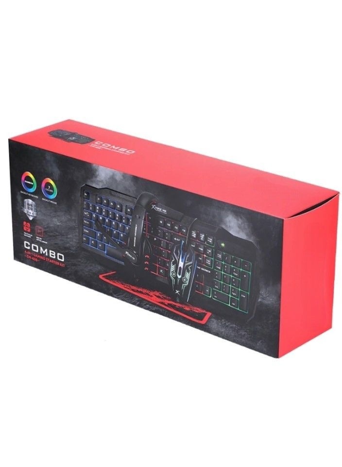 CM-406 4 in 1 Gaming Combo  RGB Gaming Keyboard with Mouse, headphone