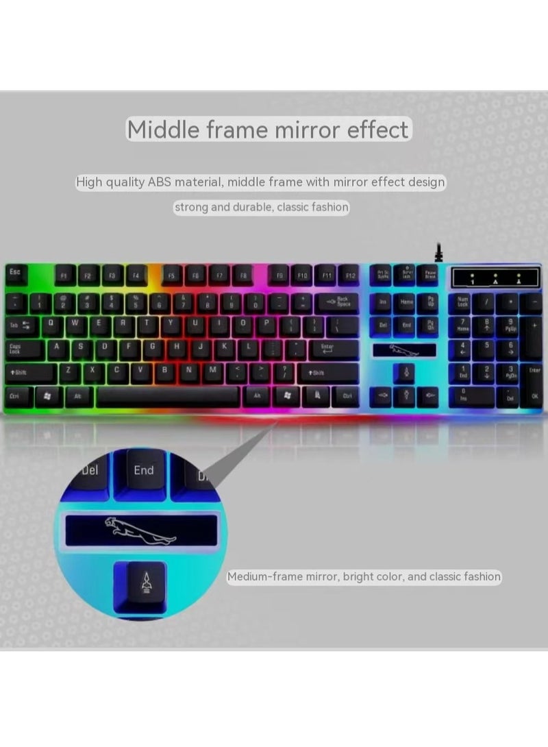 Wired gaming keyboard and mouse set black