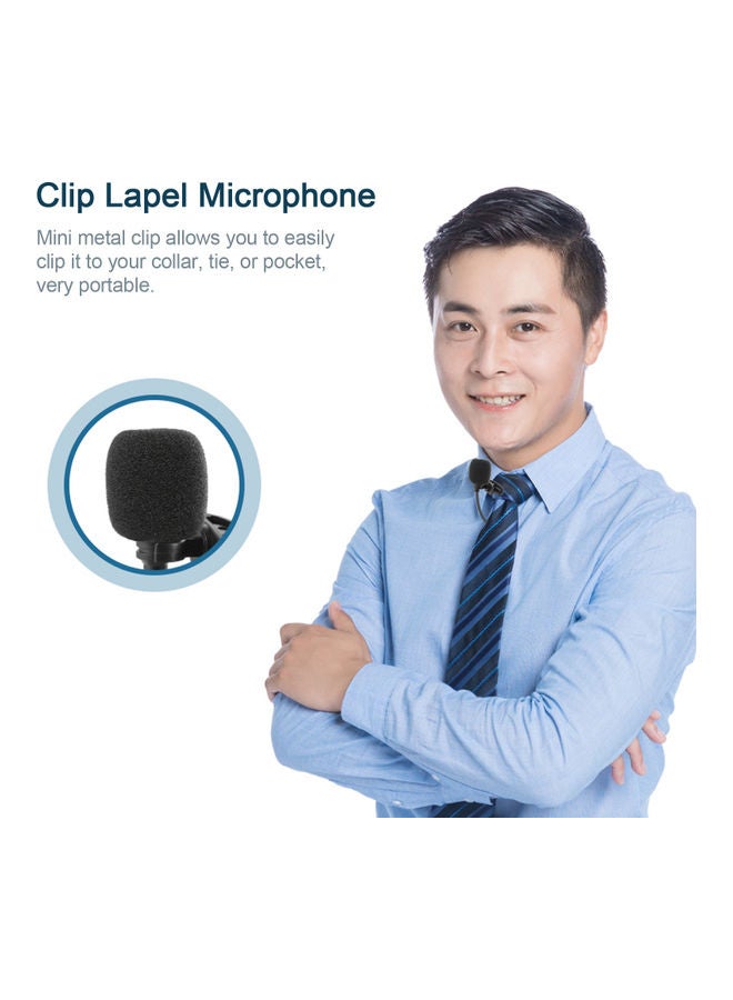 UHF Lavalier Wireless Microphone Black