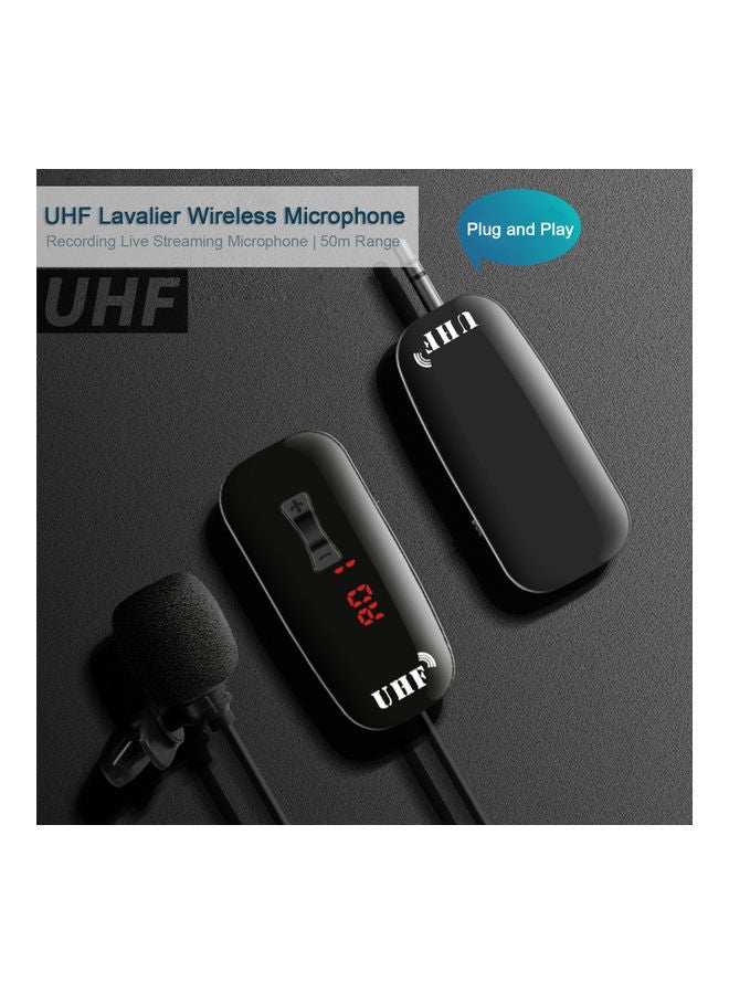 UHF Lavalier Wireless Microphone Black