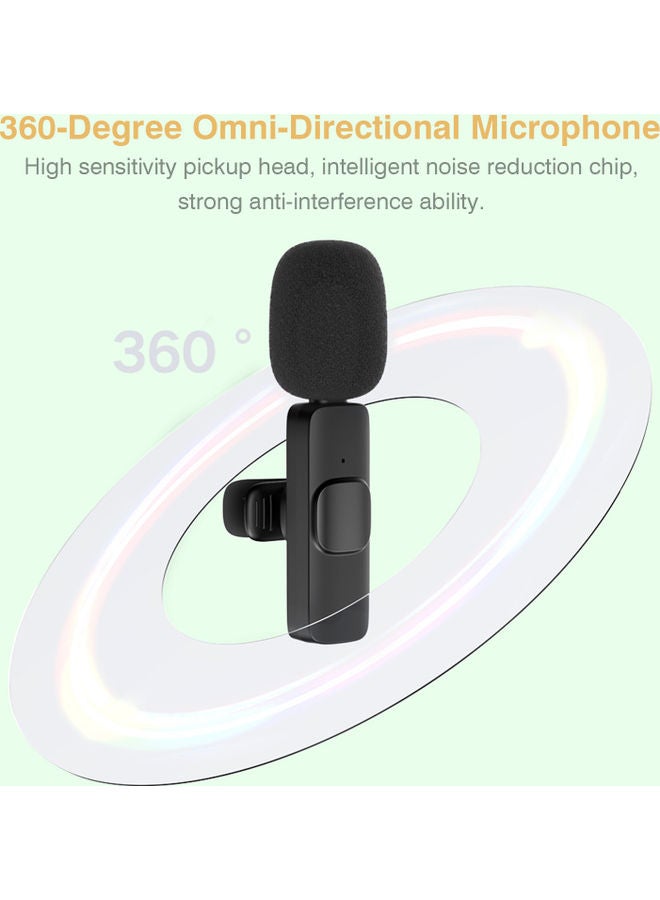 M21 Wireless Lavalier Microphone Plug & Play Type-C Lapel Clip-on Mini Mic Black