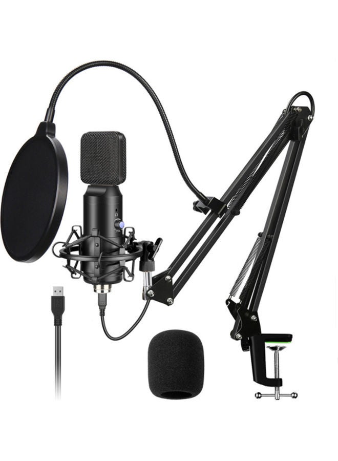 USB Condenser Cantilever Stand And Microphone Set Black