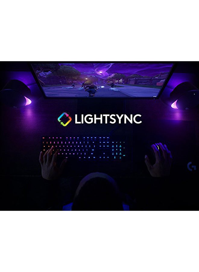 G560 PC Gaming Speaker System with 7.1 DTS:X Ultra Surround Sound, Game based LIGHTSYNC RGB, Two Speakers and Subwoofer, Immersive Gaming Experience -