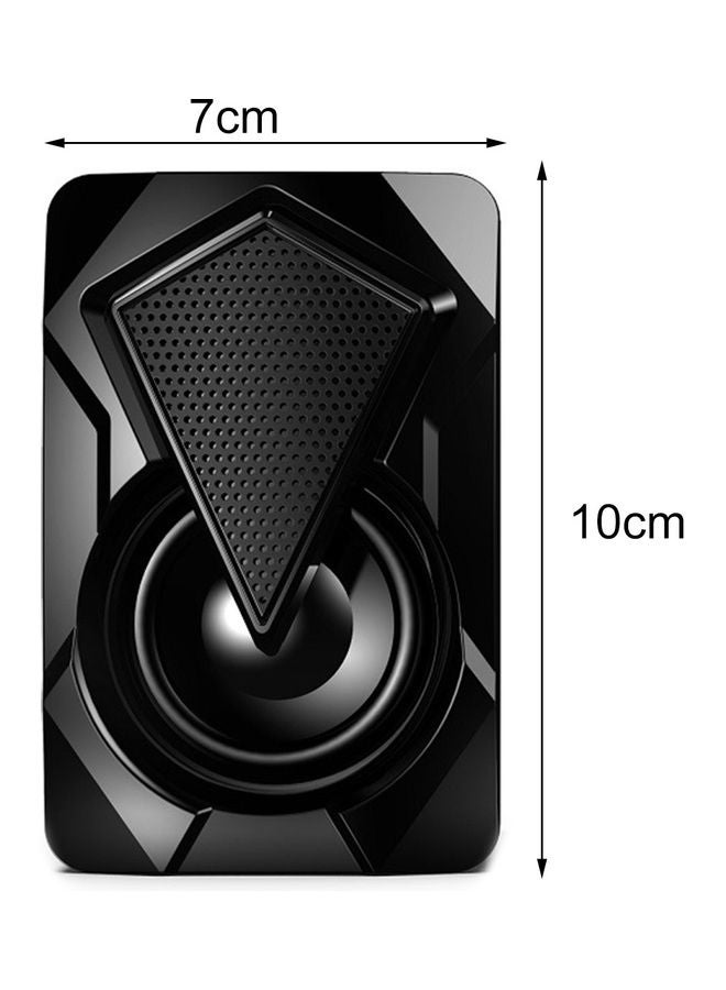 2-Piece Portable USB Computer Speakers Black