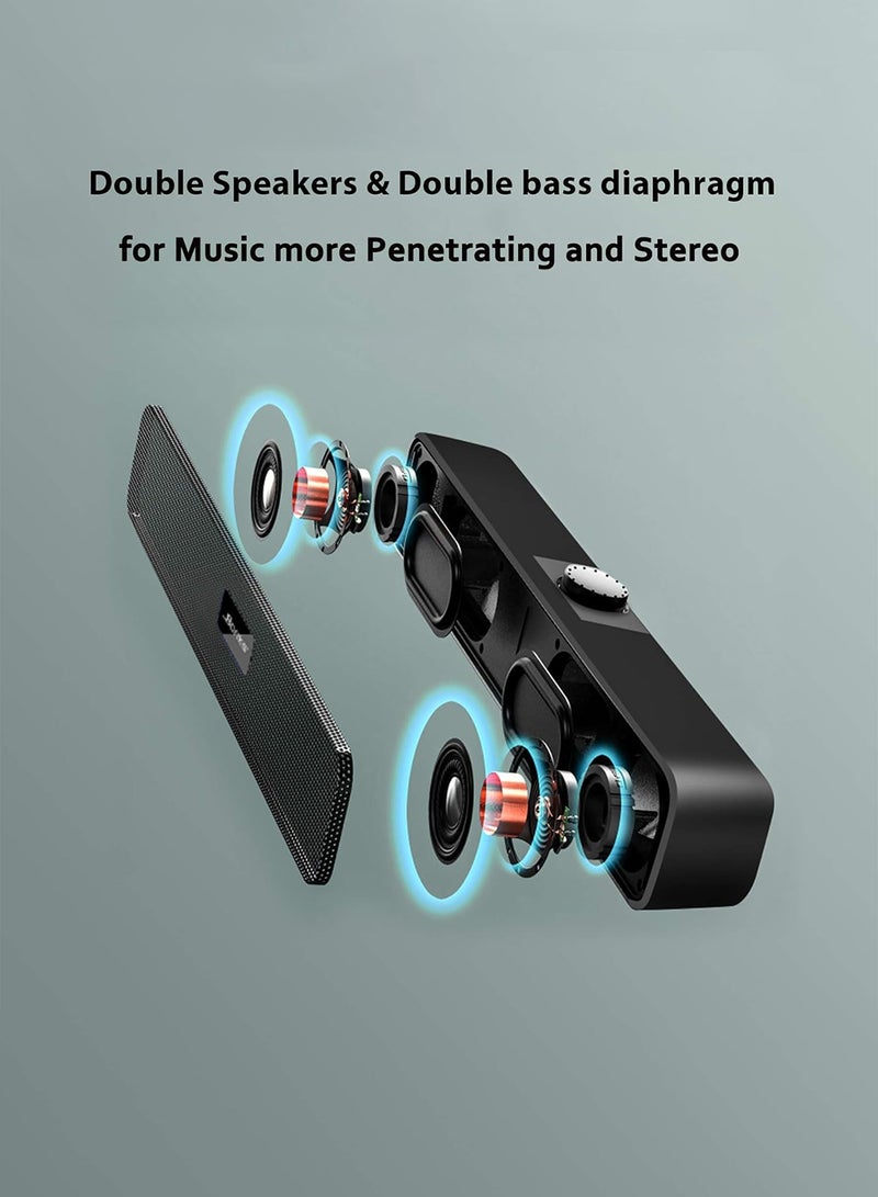 Computer Speakers with 3.5 mm Aux, Small PC Speakers Powered by USB, Wired USB Desktop Speaker, USB Soundbar for Monitor, Mini Stereo Speaker for PC, Tablets, Laptop, Tablets, Xbox, Plug and Play