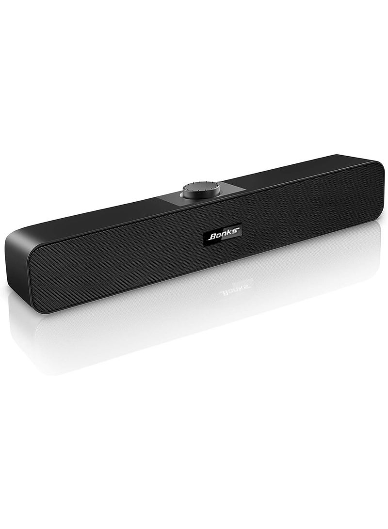 Computer Speakers with 3.5 mm Aux, Small PC Speakers Powered by USB, Wired USB Desktop Speaker, USB Soundbar for Monitor, Mini Stereo Speaker for PC, Tablets, Laptop, Tablets, Xbox, Plug and Play