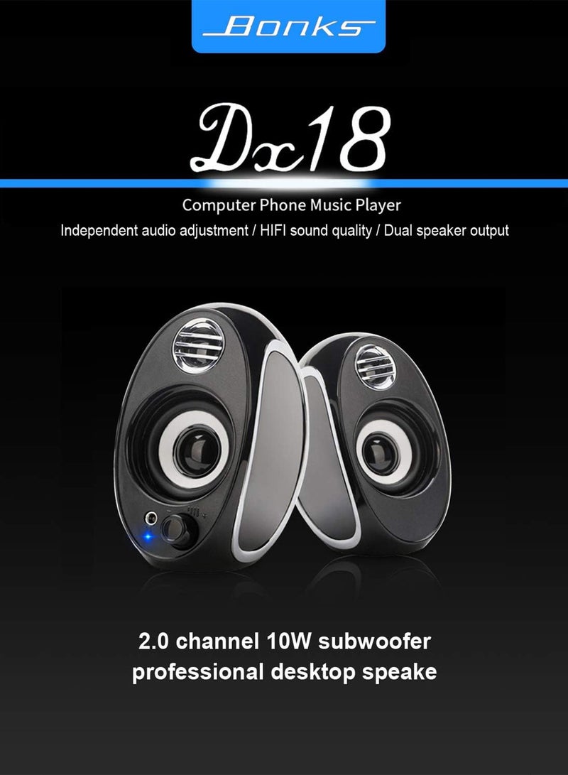 Computer Speakers for Desktop, PC Powered Speaker, USB Powered Monitor Speakers for Computer/TV/Laptop/Gaming (10W)